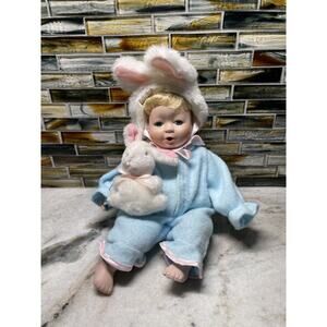 Vintage Brinns Collectible Edition Porcelain Doll Bunny Suit 1991